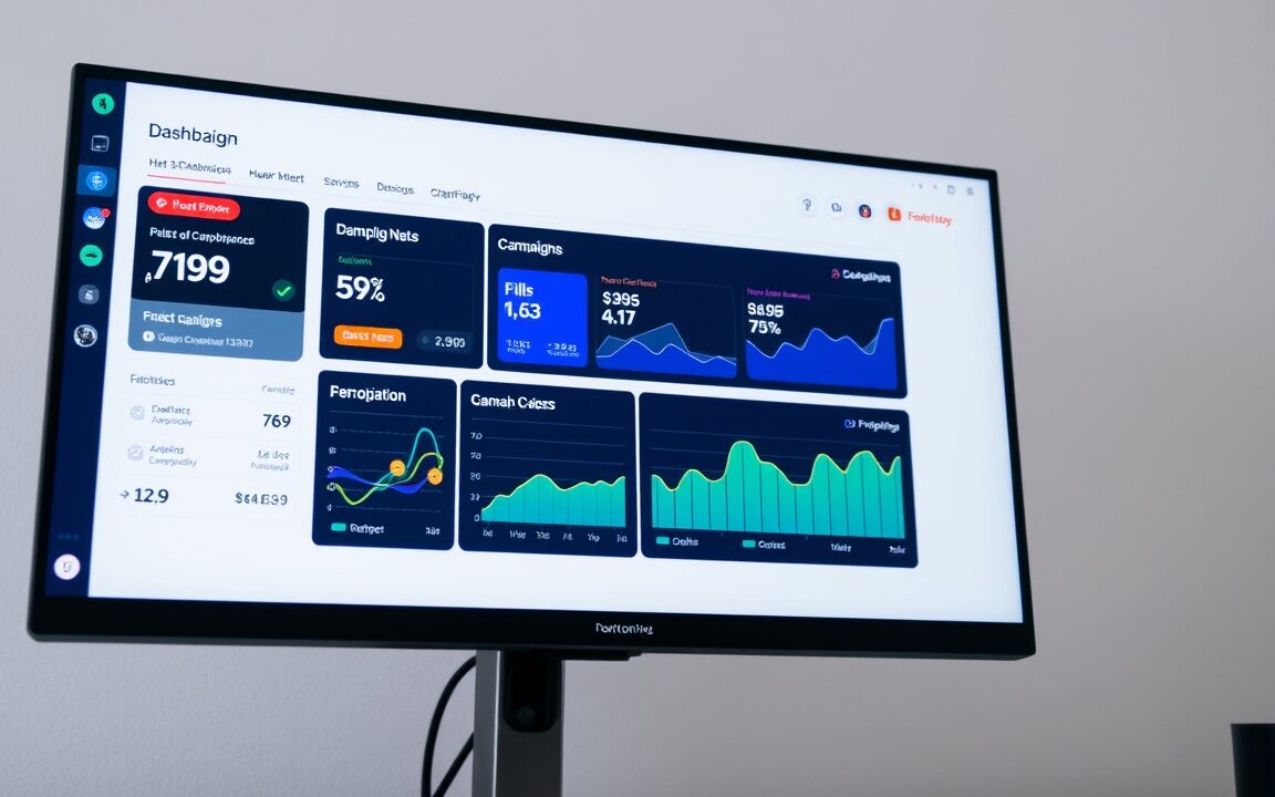 monitor z danymi z raportu